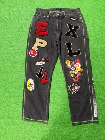 XLARGE 패치워크 데님 팬츠 36