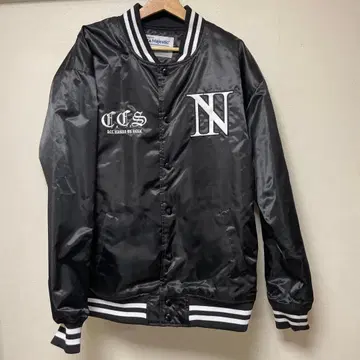 THE BONEZ majestic 블랙 바시티 자켓