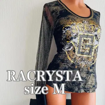 RACRYSTA 헤이세이 갸루 y2k 피치T 치비T 큐빅 시스루 롱T