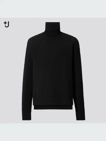 UNIQLO +J 메리노 블렌드 터틀넥 스웨터 (긴팔) M 블랙