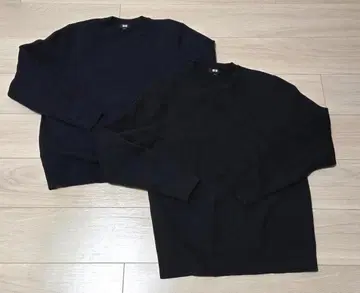 새상품급 2장 SET UNIQLO M 사이즈 밀라노 리브 크루넥 스웨터