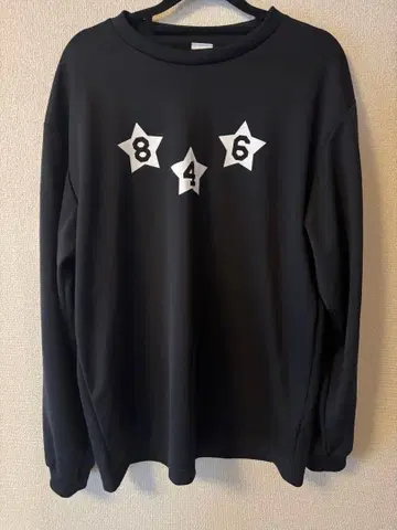 846 긴팔 티셔츠 LL 블랙 별 모양 프린트