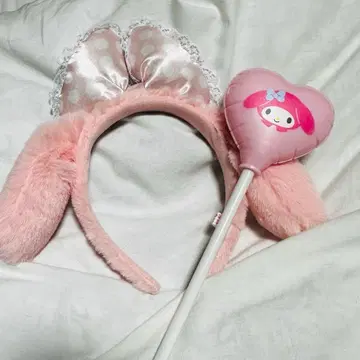 산리오 퓨로랜드 마이멜로디 머리띠 하트 지팡이 세트