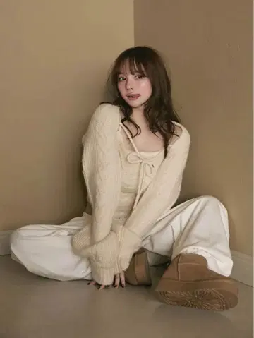 andmary 하트 케이블 니트 세트