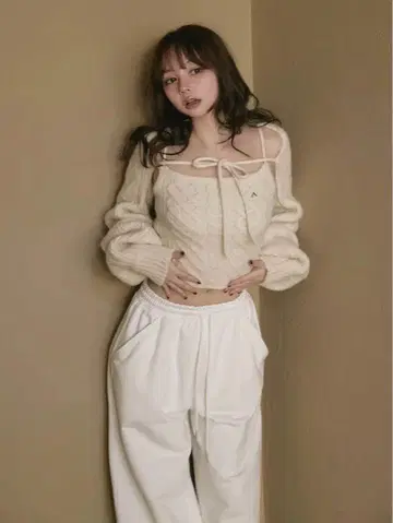 andmary 하트 케이블 니트 세트