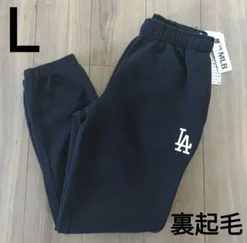 새상품 MLB 다저스 스웨트 팬츠 속기모 블랙 자수 로고 L