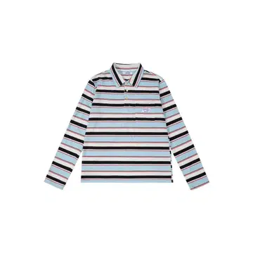 aeae 스트라이프 패턴 긴팔 피케 셔츠