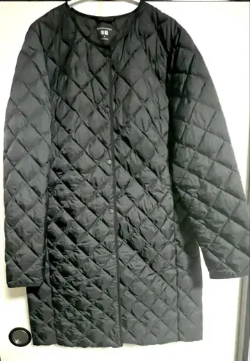 유니클로 퍼프테크 퀼팅 코트 블랙 수납 봉투