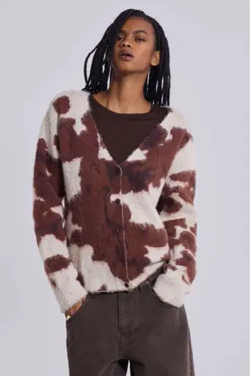 Jaded London Cow Print Chuck Cardigan
