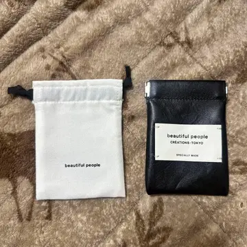 beautiful people 가죽 스몰 케이스 블랙 코인 케이스