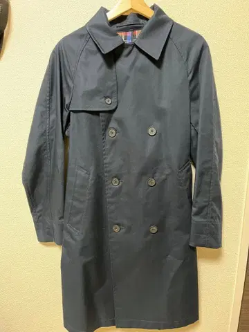 UNIQLO JW Anderson 네이비 더블 브레스트 트렌치코트