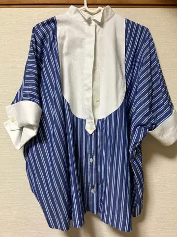 sacai 스트라이프 오버 사이즈 셔츠 반팔