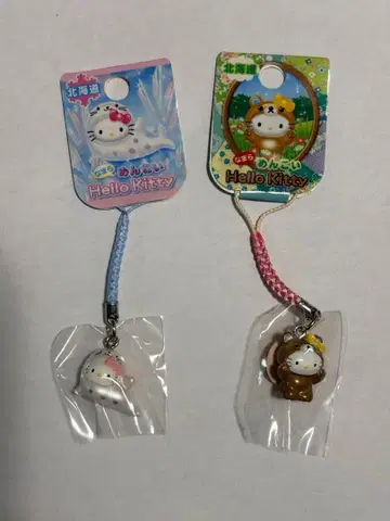 헬로키티 고토치 홋카이도 한정 나마라멘코이 스트랩 족자 2개
