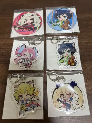 SHOW BY ROCK!! 캔뱃지 아크릴 키링 6개 세트