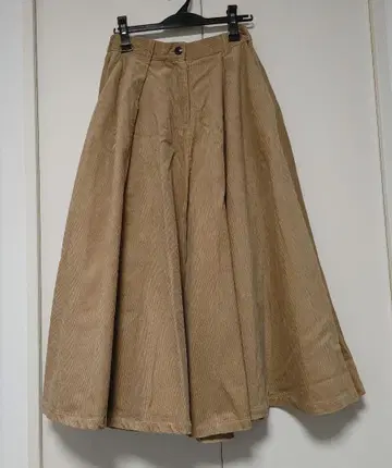 베이지 코듀로이 플레어 와이드 팬츠