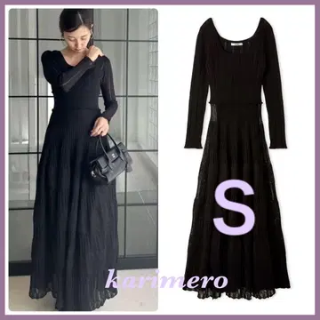 완판 신상 새상품 SNIDEL 레이스 크로셰 롱 드레스 S 사이즈