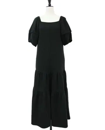 FURFUR 롱 원피스 퍼프 슬리브 분또 원피스 반팔 티어드