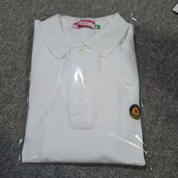 미키하우스 화이트 긴팔 피케 셔츠 M 마크 1950