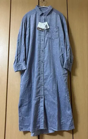 새상품 글로벌 워크 코듀로이 원피스 겉옷 블루 계열 L