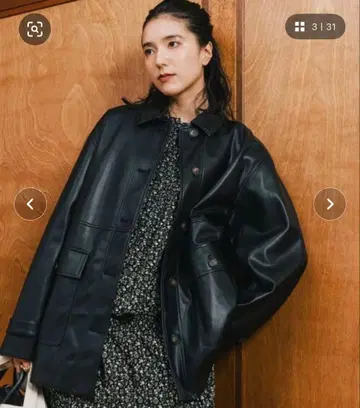 페이크 레더 자켓