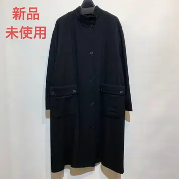 미사용 새상품 택 포함 Ina 이나 울 코트 스탠드 카라 블랙 일본제