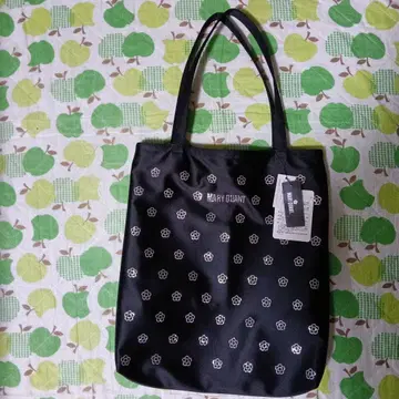 MARY QUANT 꽃무늬 블랙 토트백