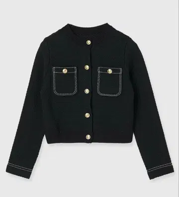 anuans 노카라 니트 자켓 블랙