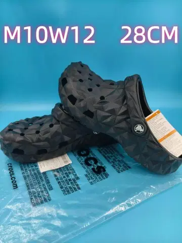 crocs 블랙 지오메트릭 크로그 M10 W12 28CM 7