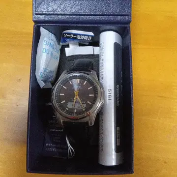 CASIO 전파 솔라 남성용 손목시계 웨이브 셉터 [가죽 밴드] 블랙