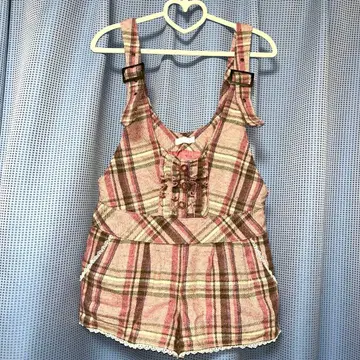 LIZLISA 살로펫 팬츠 체크 핑크