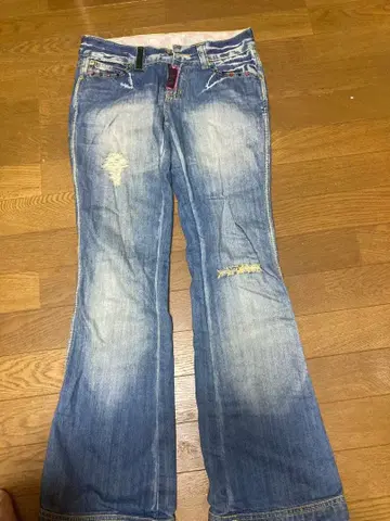 부츠컷 데님 W26 데미지 가공