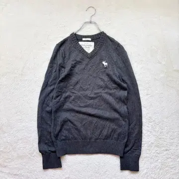 아바크롬비 앤 피치 [ M ] 그레이 계열 니트 풀오버 봄/가을 V넥