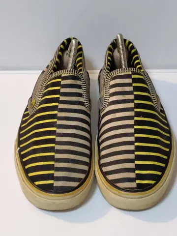 초레어 VANS 스트라이프 슬립온 블랙/옐로우