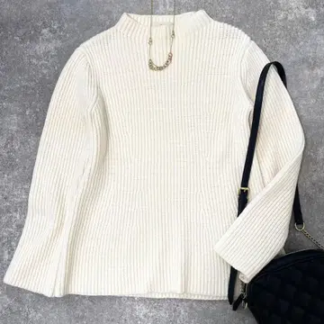 컨디션 최상 이에나 보틀넥 쉐이프 풀오버 코튼 니트 화이트