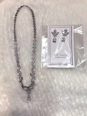 브라이덜 지르코니아 목걸이 & 귀걸이 세트