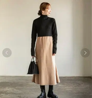 [ Noble ] [ 새상품급 ] 컬러 블록 니트 원피스