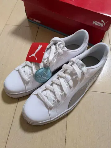 PUMA 화이트 스니커즈 23.0cm 코트포인트 벌크 V2