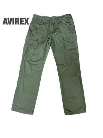 AVIREX (아비렉스) 카고 팬츠 올리브 그린 지퍼 포켓 부착