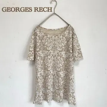 [ 조르주 레슈 ] 자카드 올 패턴 엘레강트 튜닉 반팔 티셔츠