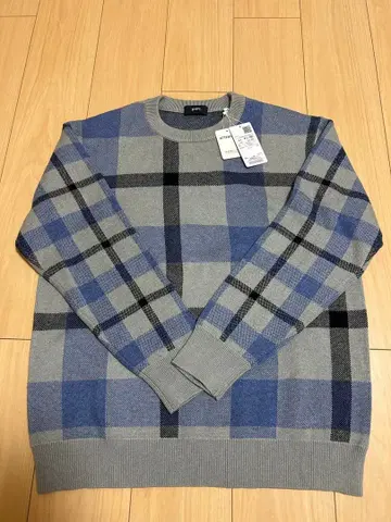 SHIPS 체크 무늬 니트 스웨터 L 사이즈