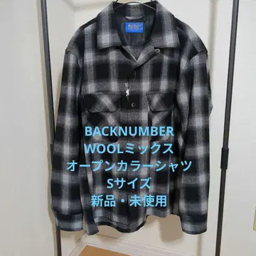 백넘버 보드 셔츠 울 믹스 오픈 카라 셔츠 펜들턴