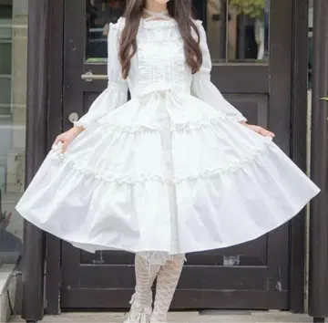 마시로 아리스 오버롤 스커트 L 화이트 시마무라