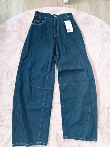 T hevon 인디고 배럴 레그 데님 택 포함 새상품