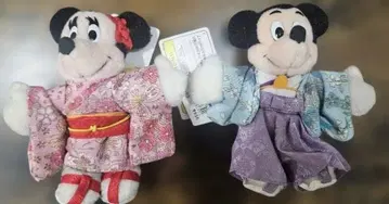미키 미니 기모노 봉제 인형 세트