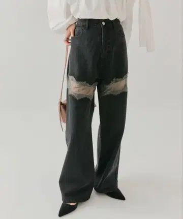 mystic 레이스 절개 데님