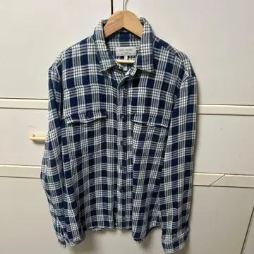 VAINL ARCHIVE 플란넬 셔츠 M 사이즈 네이비/화이트 체크