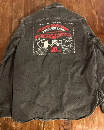 스튜디오 다치산 30주년 데님 셔츠 사이즈 M 블랙 워크 셔츠