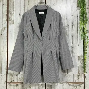 데일라일 누아르 자켓 코트 그레이 체크 하운드투스 원버튼