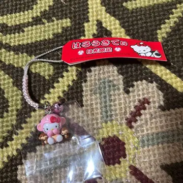 헬로키티 닛코 한정판 삼원 족쇄 스트랩 핑크