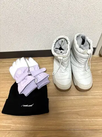 스노우 부츠, 니트 모자, 장갑 세트